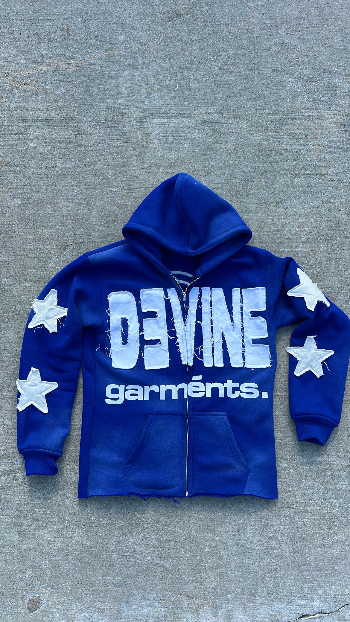 BLUE OVERSIZED DG ZIP-UP